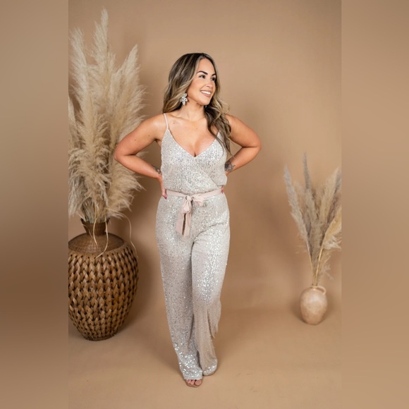 Sugarfox Pants - Elegant Sequin Evening jumpsuit